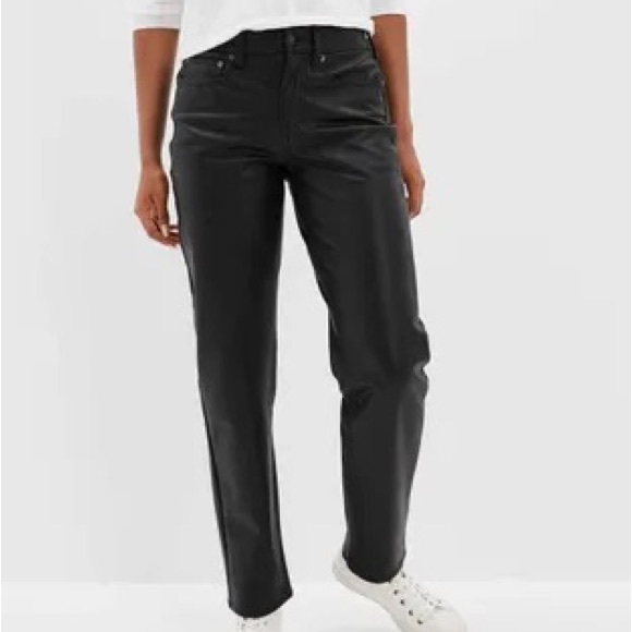AE Stretch Vegan Leather '90s Straight Pant - Picture 1 of 4